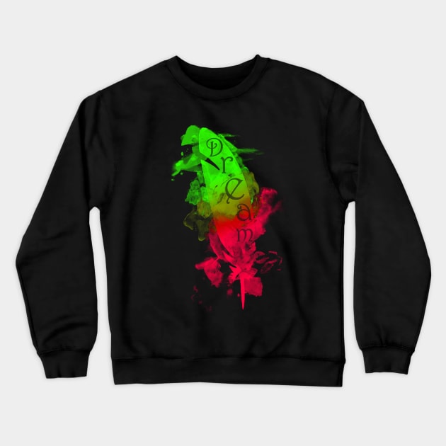 Dream (Green & Pink) Crewneck Sweatshirt by Not Meow Designs 